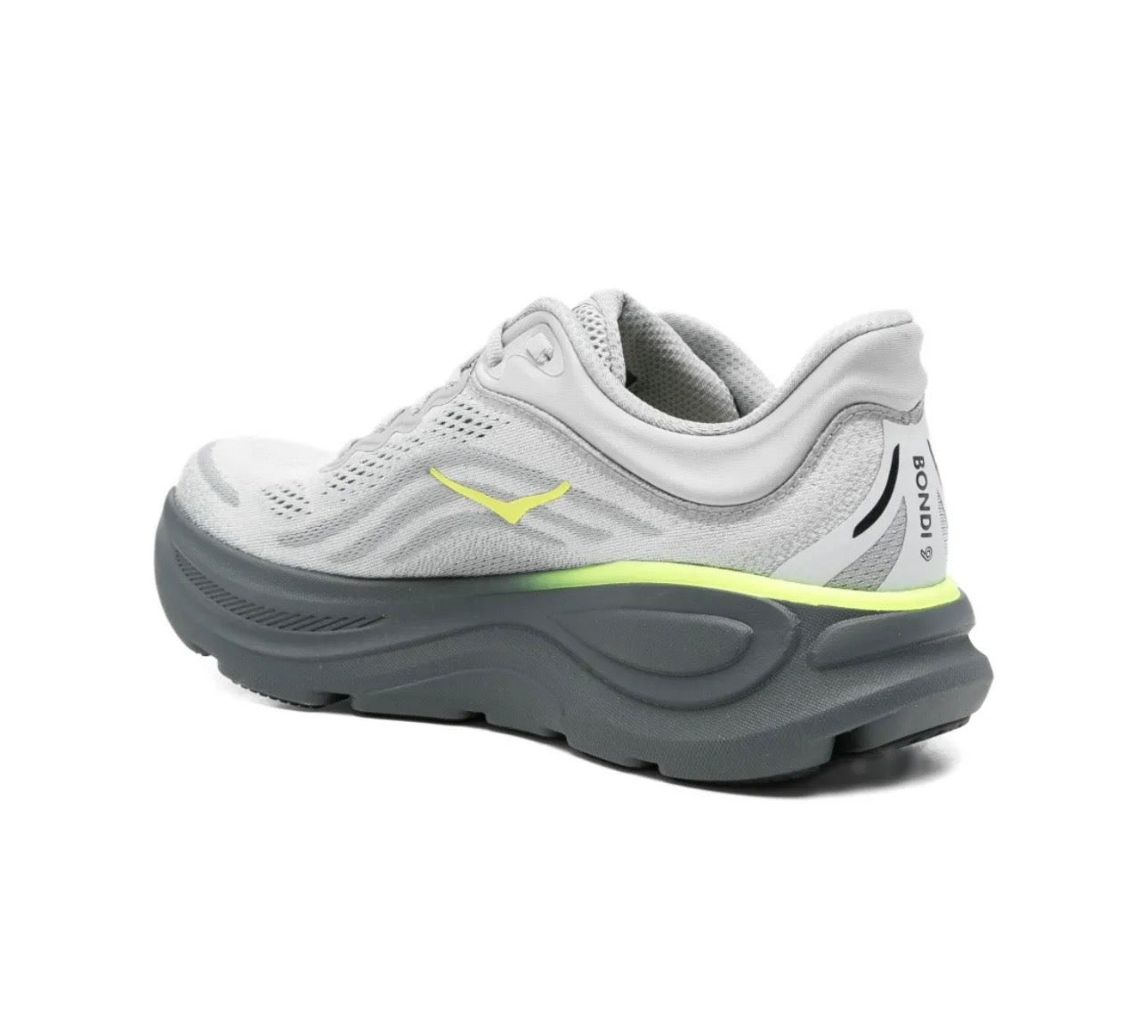 Hoka Bondi 9 Grey Yellow - high-performance athletic footwear in Yellow with advanced cushioning