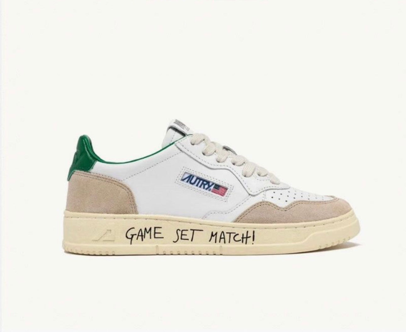 Autry White Gray Green “GAME SET MATCH” high-performance athletic footwear Gray