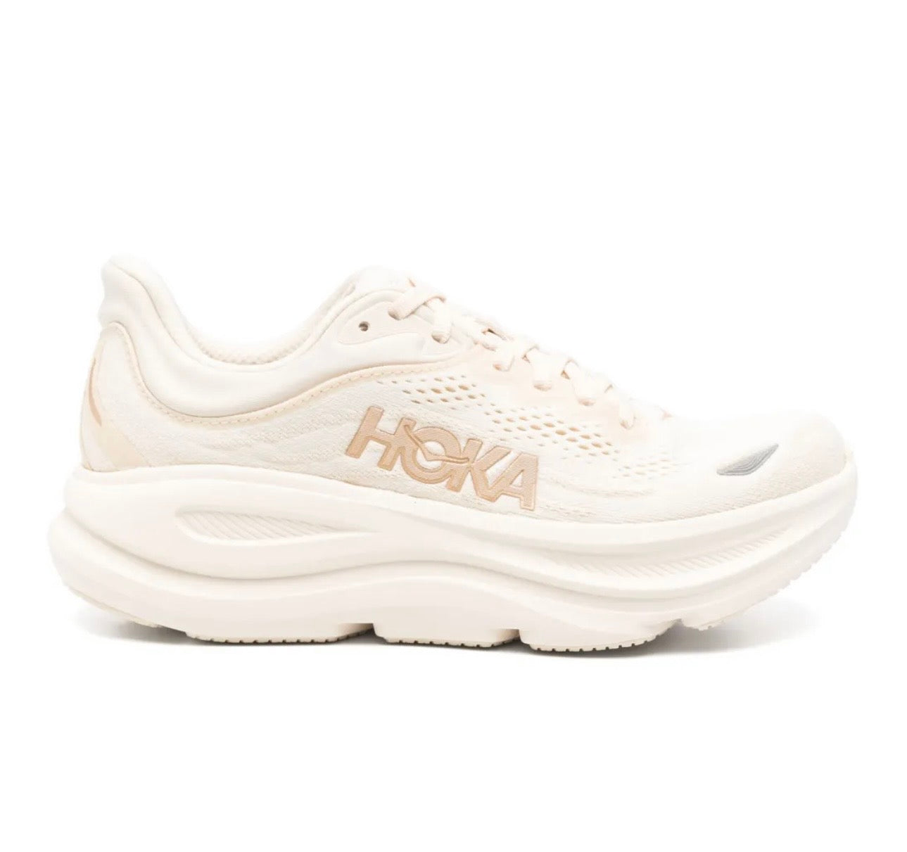 Hoka Bondi 9 Light Cream - high-performance athletic footwear with advanced cushioning