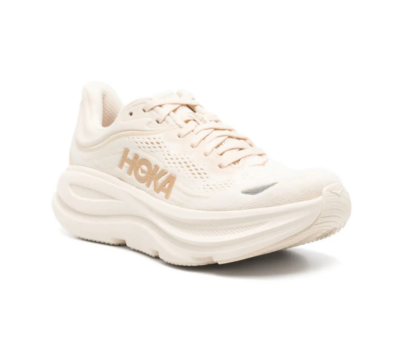 Hoka Bondi 9 Light Cream - high-performance athletic footwear with advanced cushioning